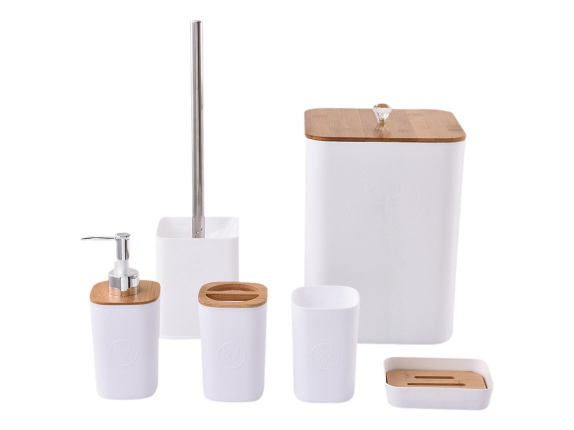 Juego de 6 accesorios de baño con cepillos cuadrados slowmoose