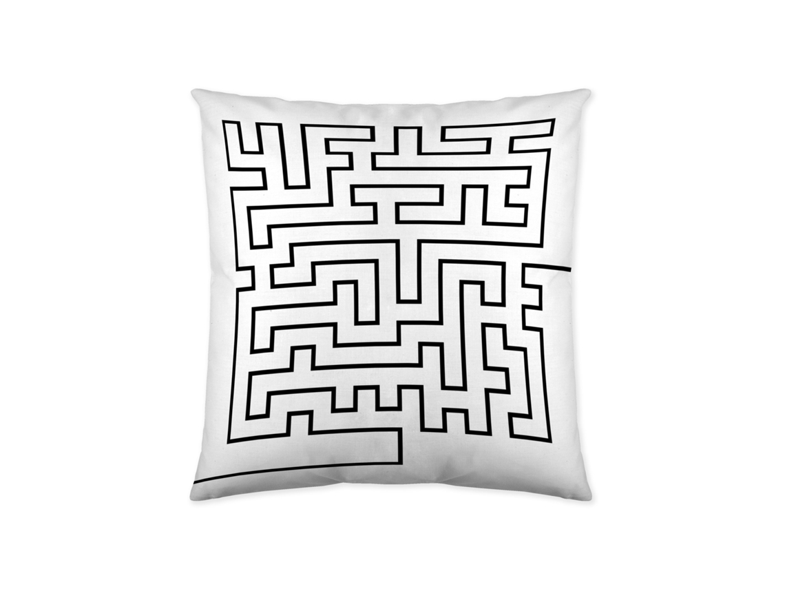 ICEHOME - Funda de Cojin Estampado - Sin Relleno - 60x60 Cm - Algodón Extra Suave -LABERINTH