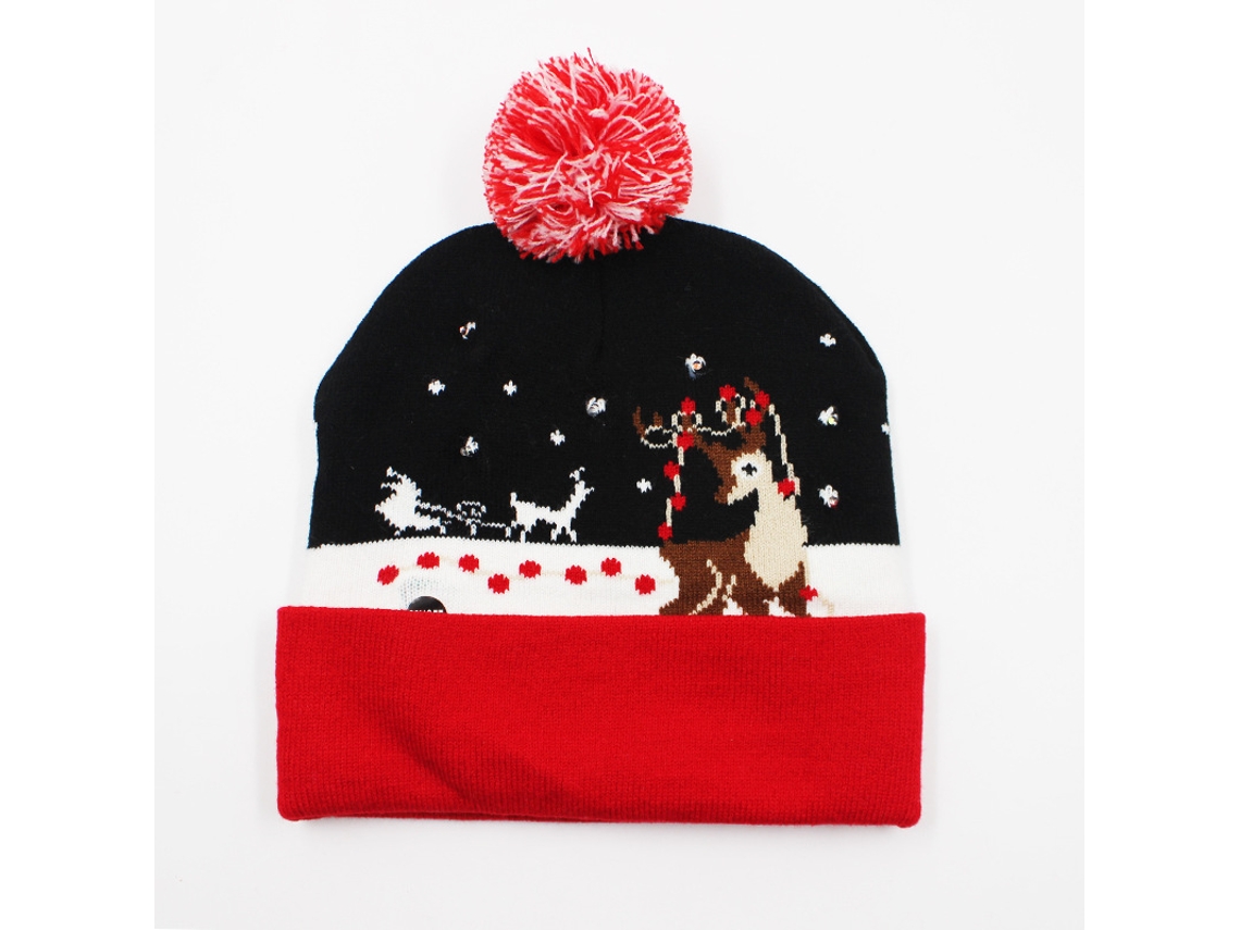 Gorro De Natal De Tricô Chrui Com Luzes, Com 6 Luzes Led Coloridas (16)
