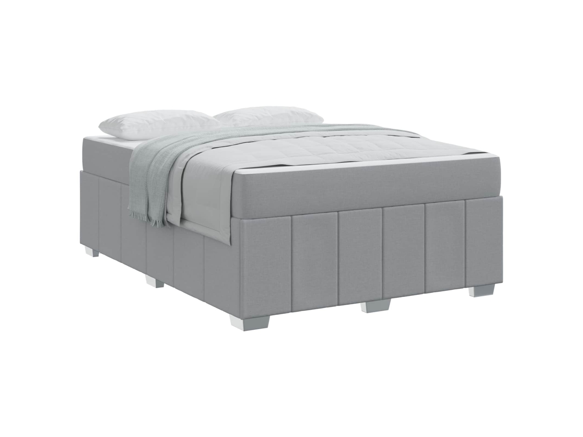 Maison Exclusive - Estructura De Cama Con Colchón Gris Claro 140 X 200 Cm Tela