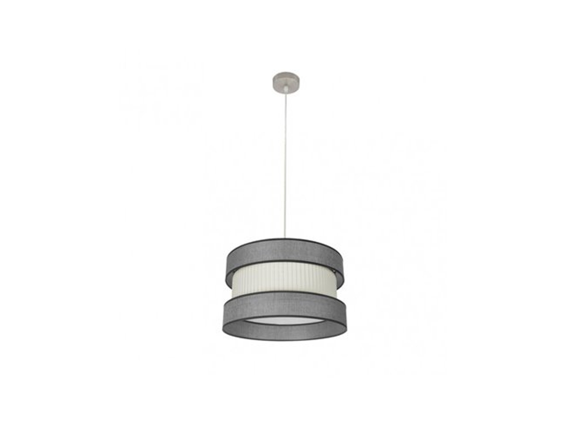 Lámpara colgante Home 1xe27 níquel/gris beige Regx40x40 cm Fabrilamp