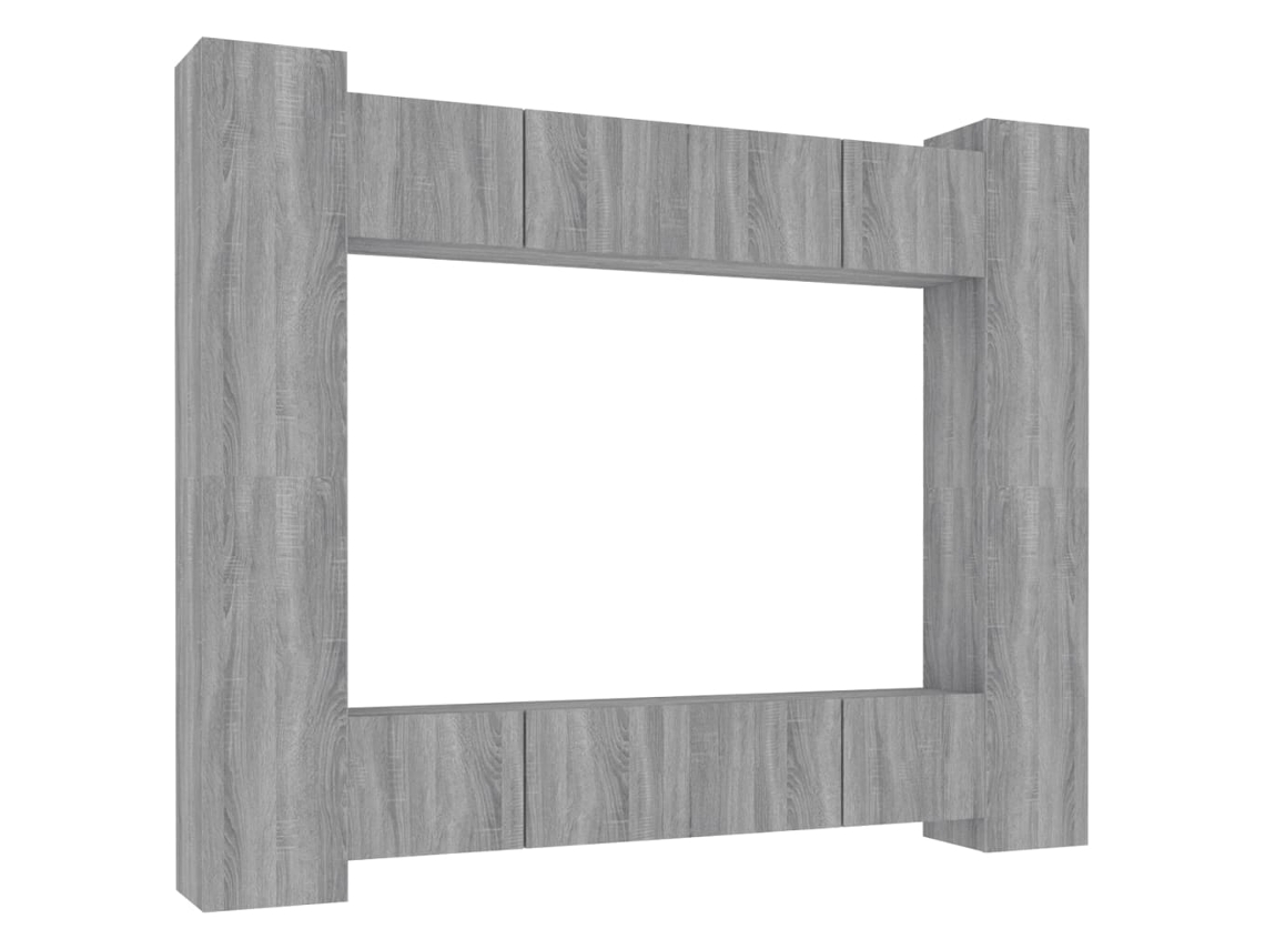 Maison Exclusive - Set De Muebles Para Tv 8 Pzas Madera Contrachapada Gris Sonoma
