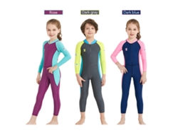Traje De Baño Infantil De Cuerpo Entero Con Mangas Largas Y Protección Uv 50+ Para Niñas Y Niños.