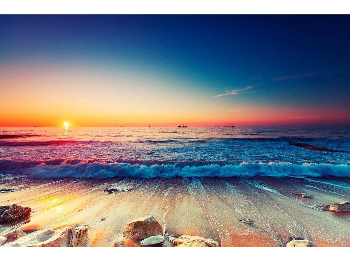 Fotomural OEDIM Atardecer en la Playa (Multicolor - 350x250cm - Vinilo)