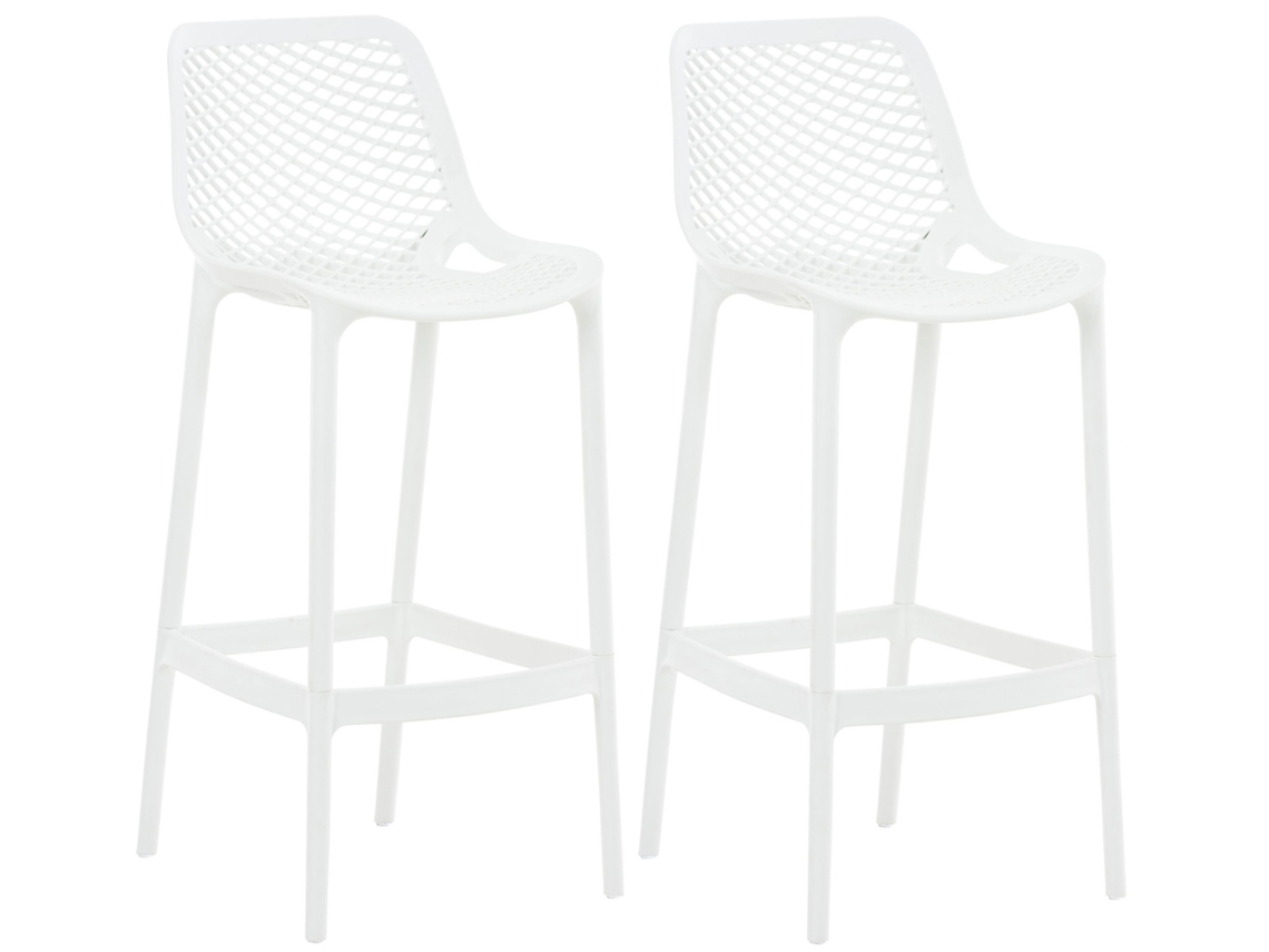 Conjunto de 2 taburetes de bar de exterior Air blanco CLP