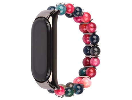 Correa metal + ágata cuentas de ágata para Xiaomi Mi Band 5/6 Dragon - rosa