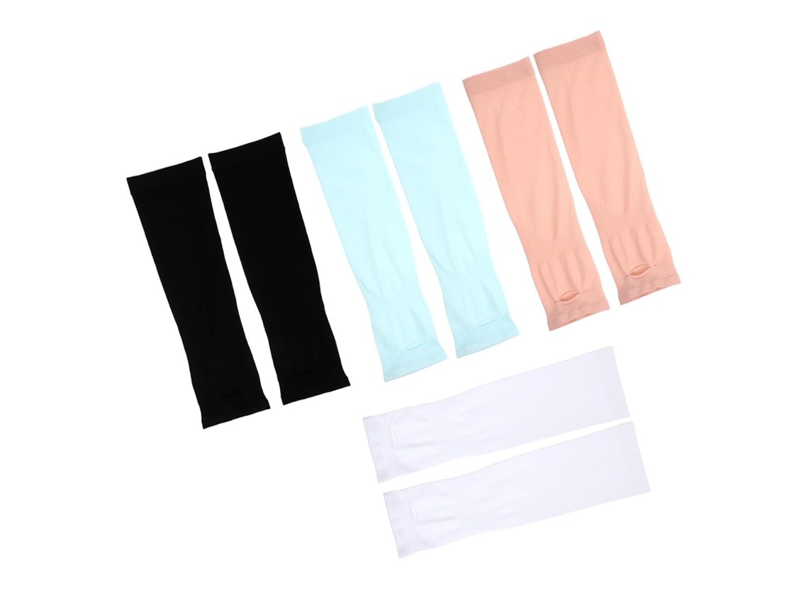 Juego De 4 Pares De Mangas Elásticas De Nailon Para Protección Solar Para Niños Y Niñas.