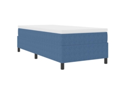 Maison Exclusive - Cama Tipo Box Spring Azul Y 80 X 200 Cm Tela De Pana