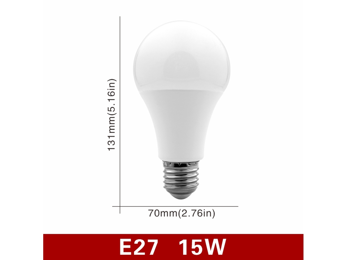 10 bombillas LED Mdug de 220 V (blanco frío, 15 W, casquillo E27)