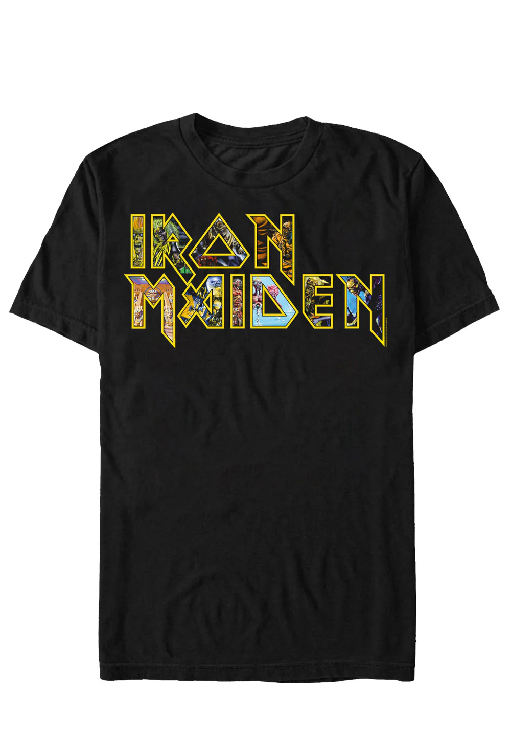 Talla: L Rockinstone Iron Maiden - Logotipo de Eddie - Camiseta unisex para adultos