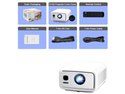 Proyector, 4000 lúmenes ANSI, Android 15.0, 1080p, compatible con 4K real, D10s