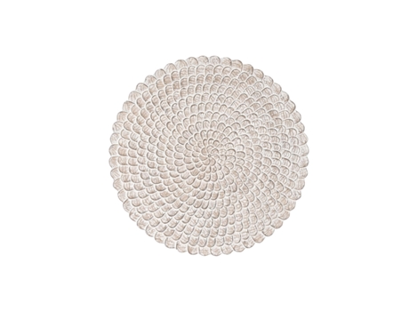 Decoración de Pared DKD Home Decor Acabado envejecido Natural 120 x 3 x 120 cm Blanco Indio
