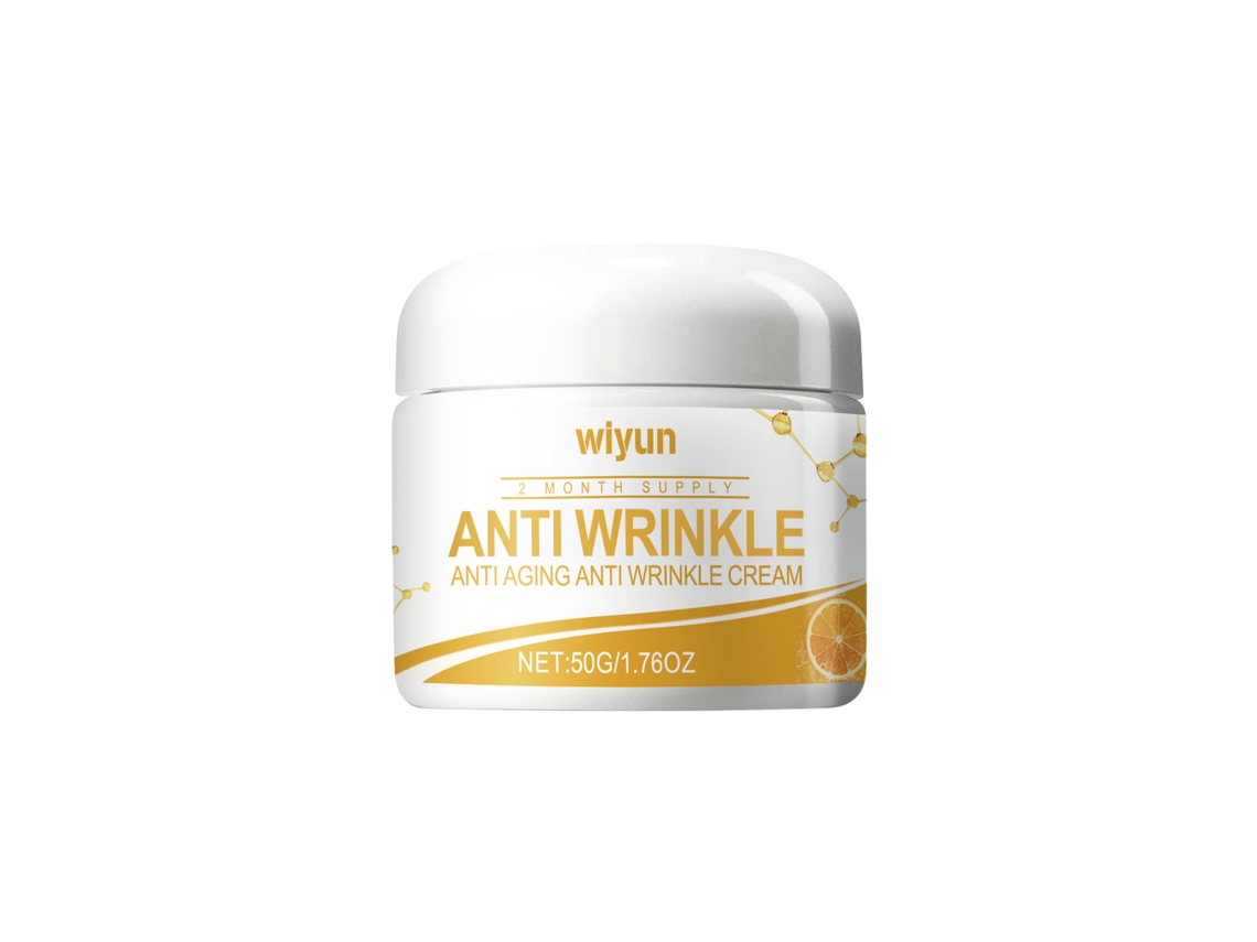 Crema hidratante facial antiarrugas con efecto antienvejecimiento.