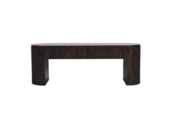 Banco de madera maciza de ARTISAN FURNITURE EST 1995 TM con acabado acanalado color moca