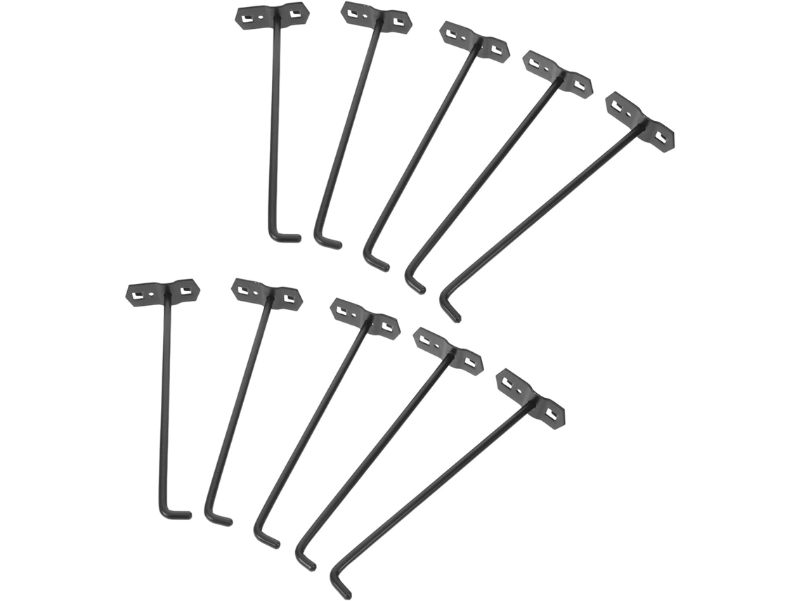 10 Ganchos Cuadrados Para Paneles Perforados, Soporte De Pared Resistente Para Herramientas Y Expositores.