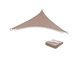 Vela Parasol Triangular De 3x3x3 Metros, Color Caqui, Resistente Al Agua, Al Viento Y A Los Rayos Uv.