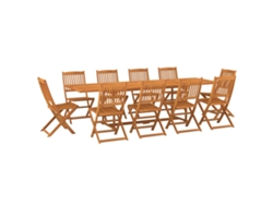 Maison Exclusive - Set Comedor De Jardín 11piezas Madera Maciza Acacia 280x90x75cm