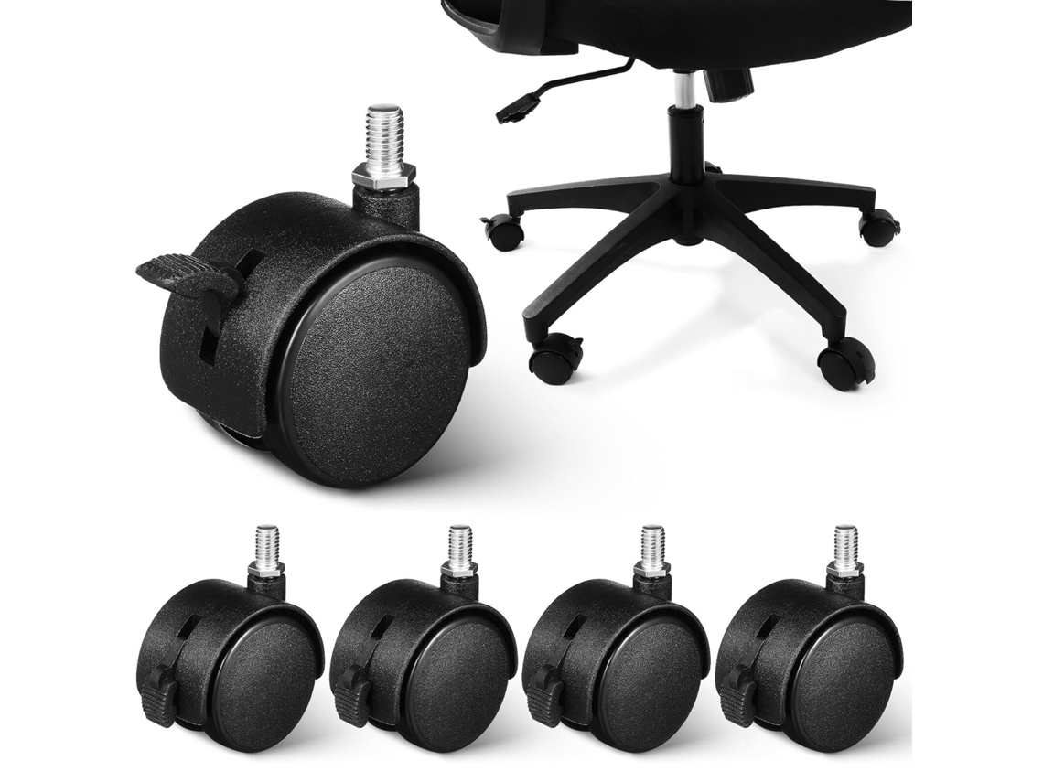 Ruedas giratorias M8 con freno para muebles, funcionamiento silencioso y suave, material PP, para suelos SFUSHOS