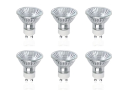 Bombillas Halógenas Gu10, Paquete De 6, 50 W, 220 V-240 V, 700 Lúmenes, Luz Blanca Cálida De 2800 K, Regulables.