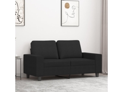 Sofá De 2 Plazas De Tela Negro 120 Cm