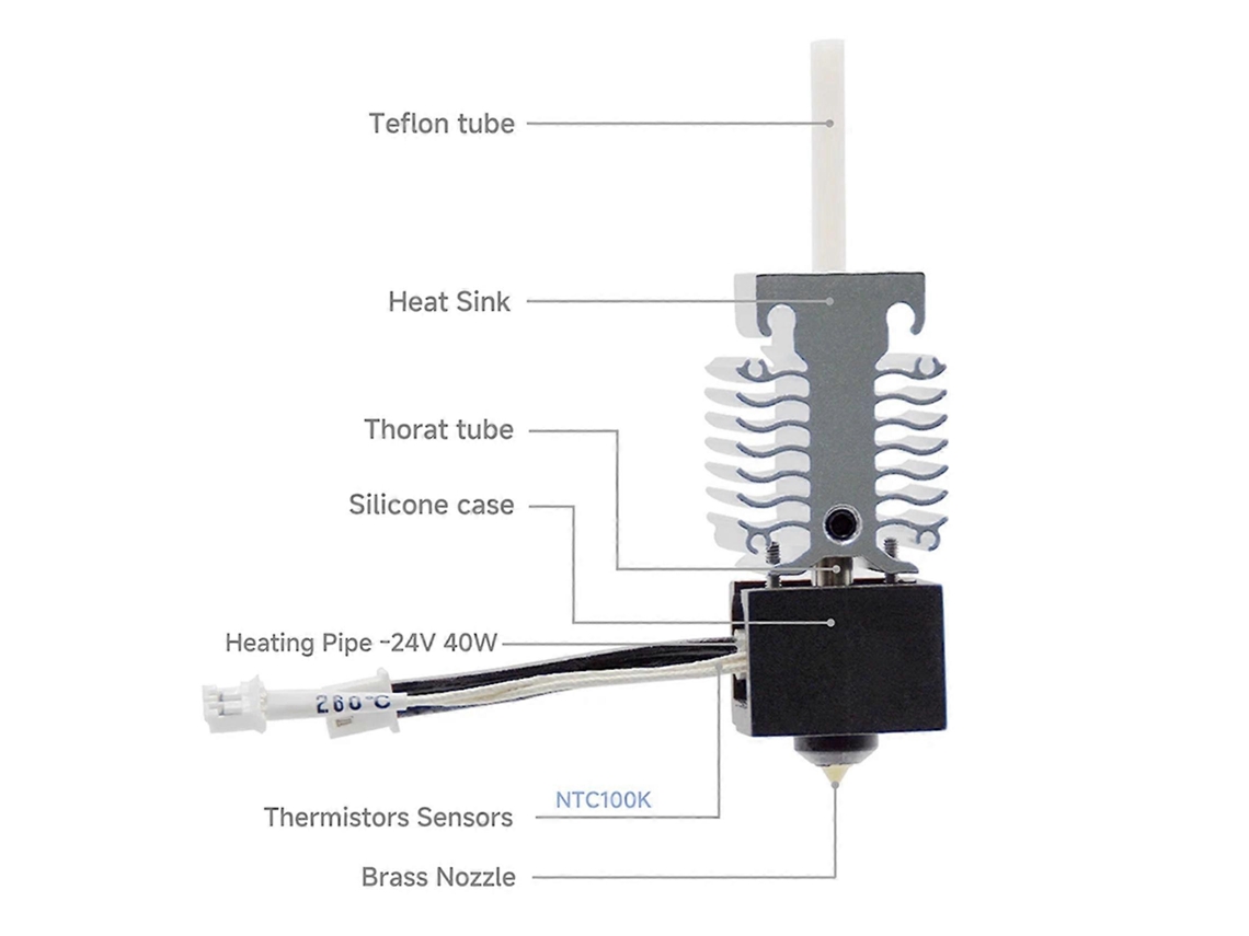 3x For Ender 3 V3 Se Hotend Kit 260℃ High Temperature Hotend Replacement 0.4mm Nozzle For Creality Ender 3 V3 Se