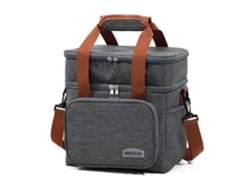 Ipree Bolsa Térmica Portátil Camada Dupla Cinza Almoço Camping Mochila Oxford Grande Capacidade Piqueniques Churrascos Ar Livre