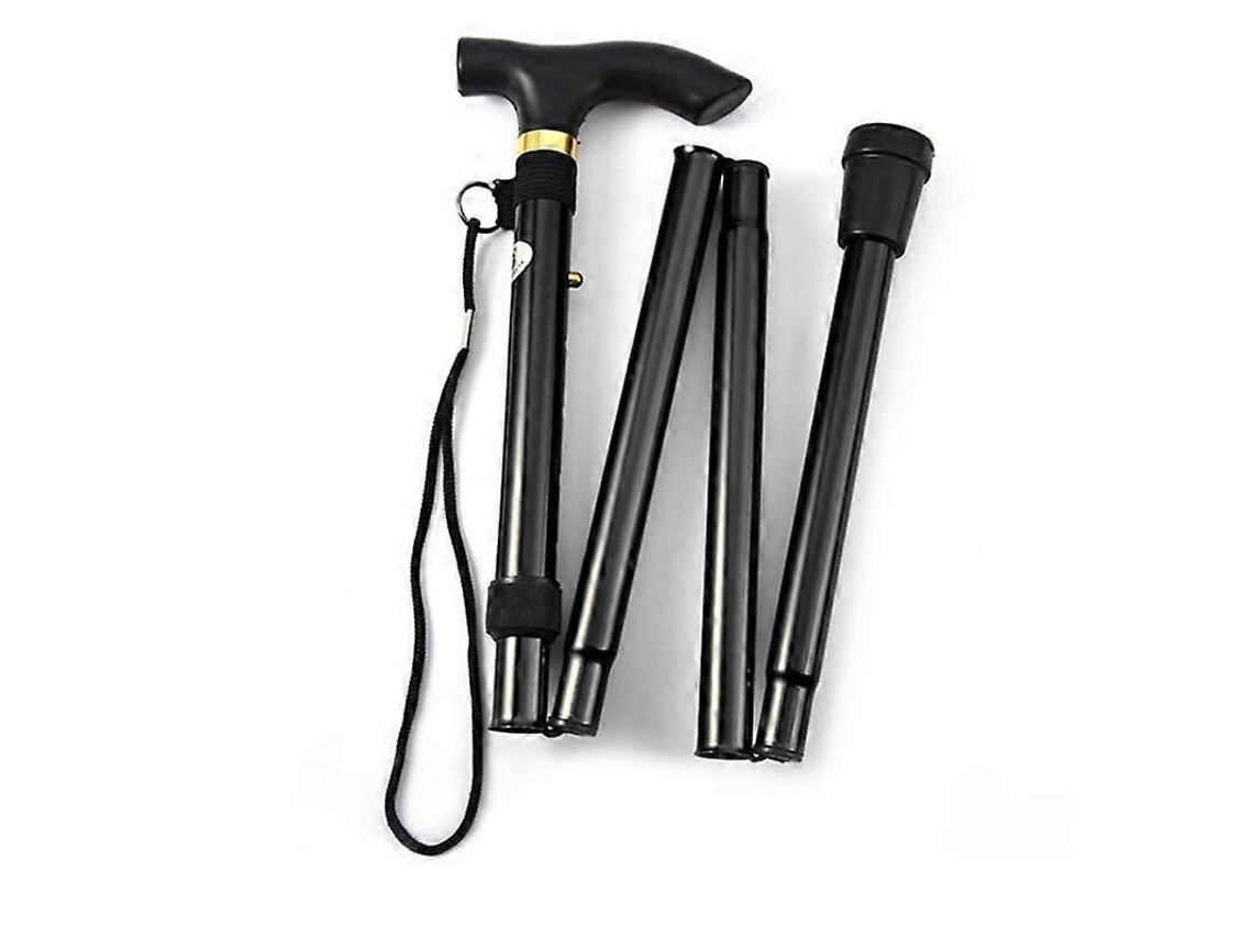 Bastones de senderismo plegables y ligeros para rutas, bastones telescópicos de aluminio plegables - Negro