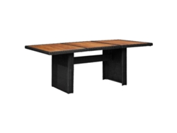 Mesa De Comedor De Jardín Ratán Sintético Negro 200x100x74 Cm