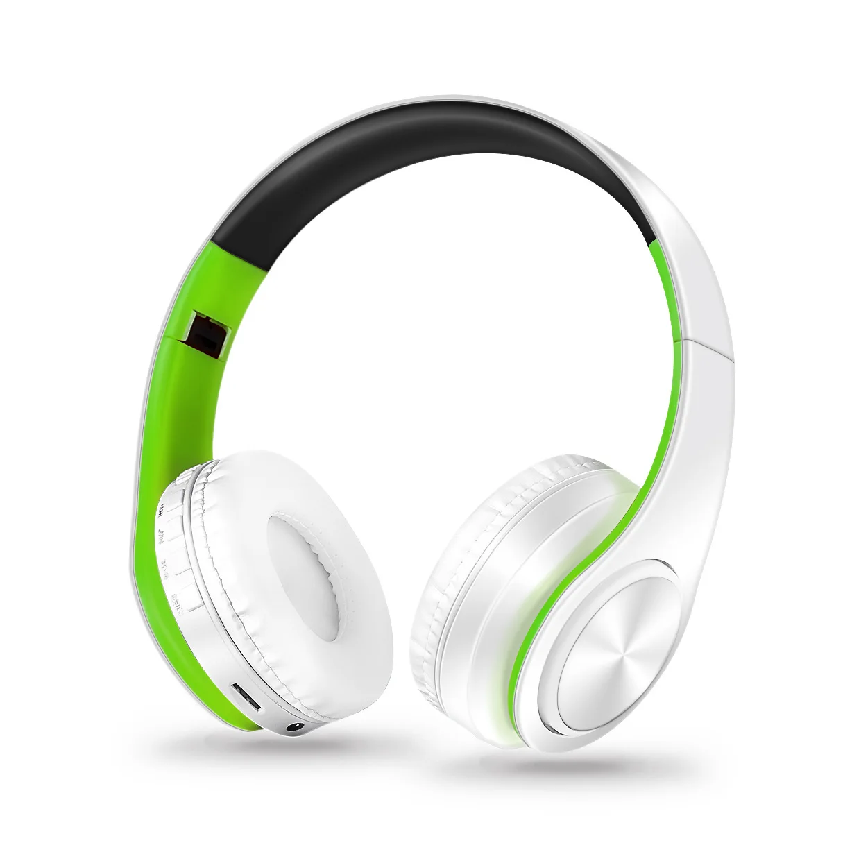 Auriculares Estéreo Inalámbricos Bluetooth (blancos Y Verdes) Con Micrófono Incorporado.