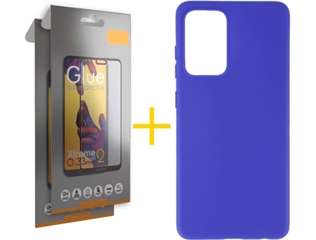 Kit Funda + 2 Protectores de Pantalla Samsung Galaxy A52 4G SKYHE Full (Azul)