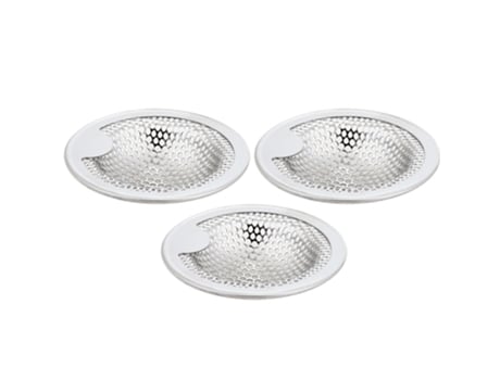 Colador de fregadero de cocina de 3 piezas, colador de drenaje de fregadero de acero inoxidable, apto para lavavajillas (S)