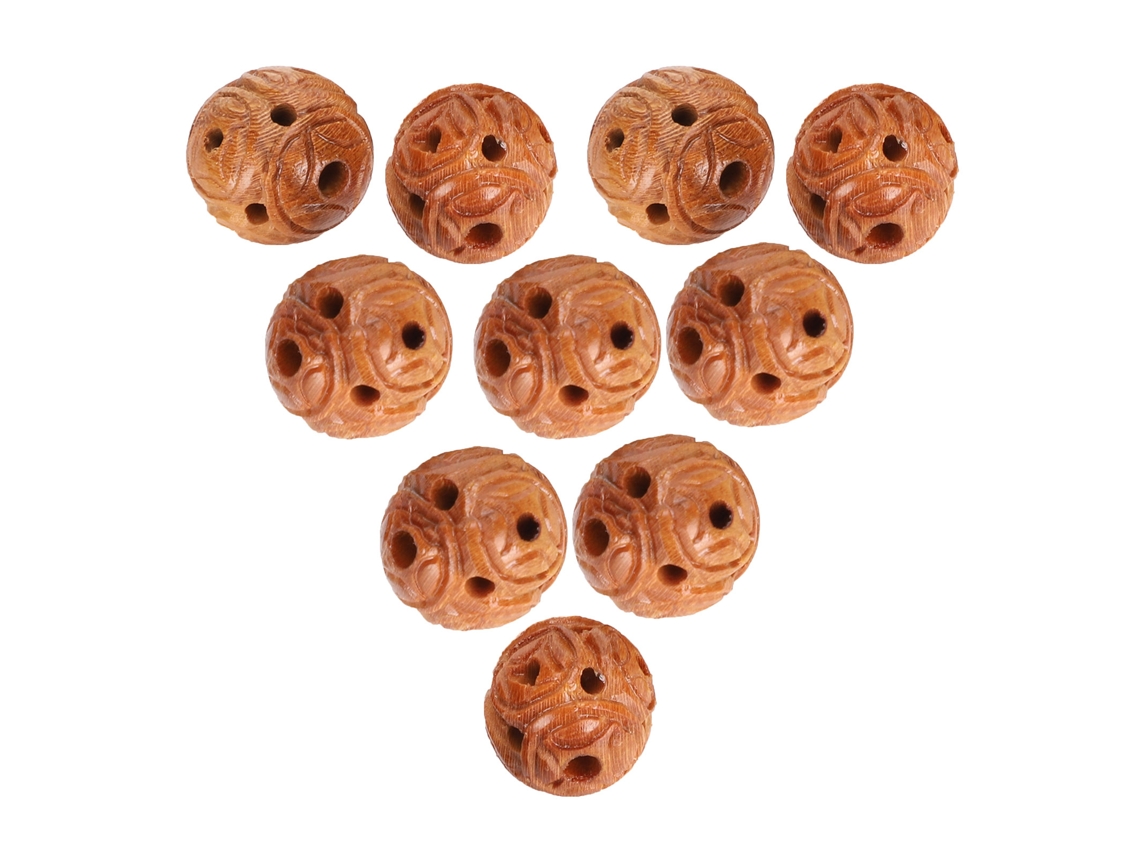10 Cuentas De Madera Color Melocotón De 1,5 Cm Para Pulseras, Collares, Joyería Y Manualidades.