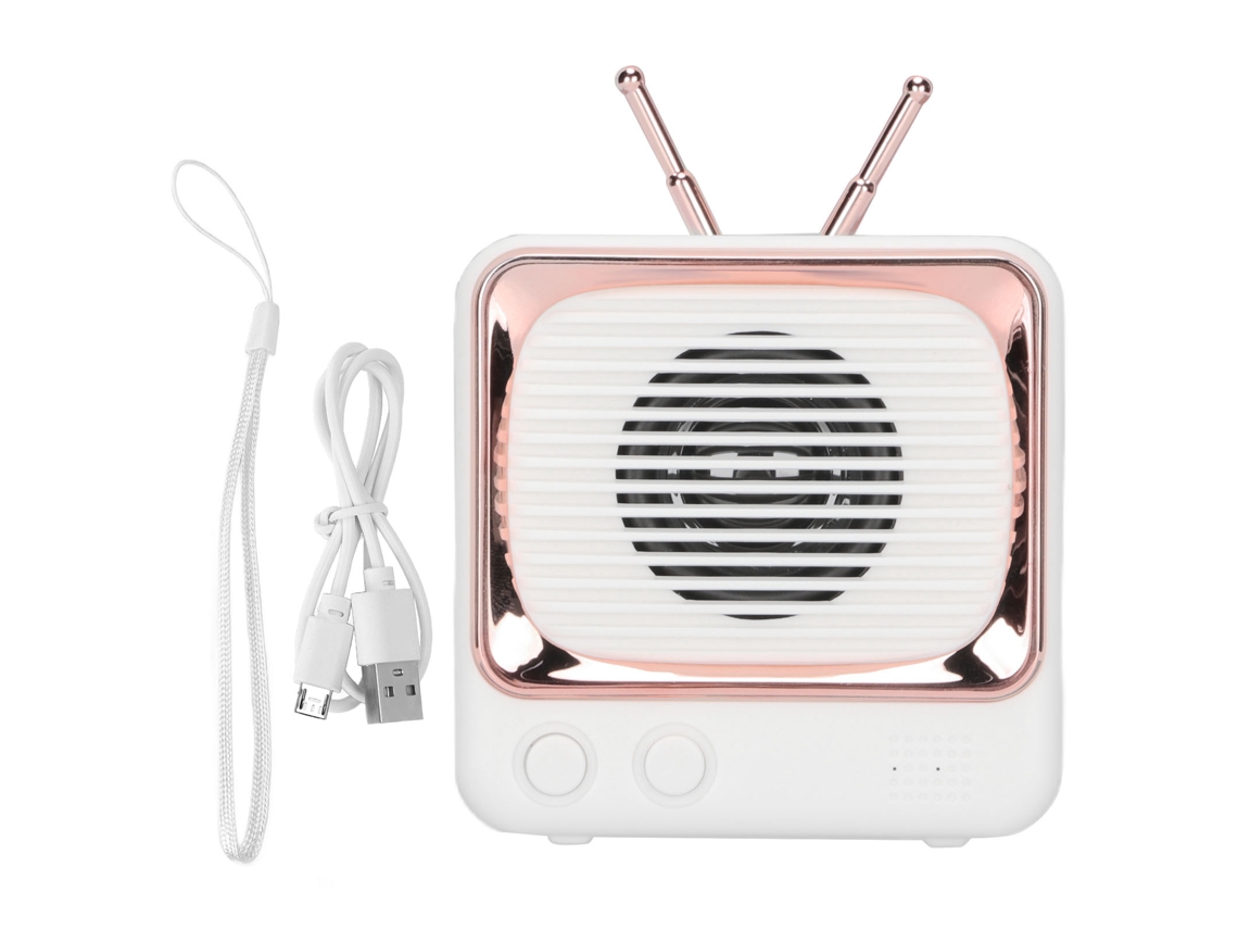 Altavoz Portátil Bluetooth 5.0, Diseño Mini Retro Ligero, Sonido Inalámbrico Para Tv, Blanco.