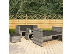 Conjunto de jardín de 5 piezas DKD Home Decor con cojines de mimbre gris