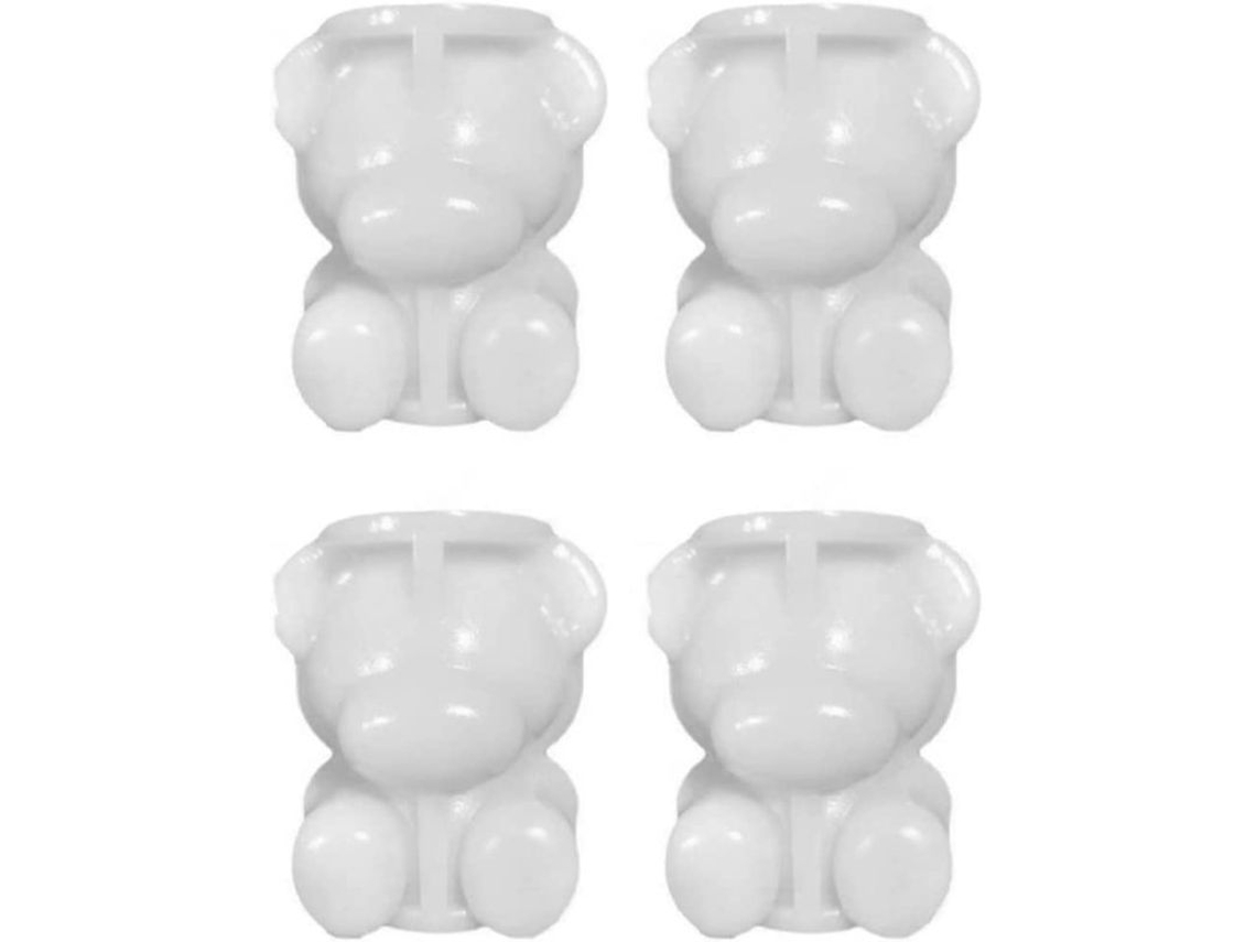 Molde De Hielo 3d Oso, 4 Piezas, Silicona Food Grade, Desmoldado Fácil, Reutilizable, Para Ocasiones Especiales