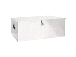 Caja de almacenamiento 100x55x37 cm aluminio plateado DKD HOME DECOR