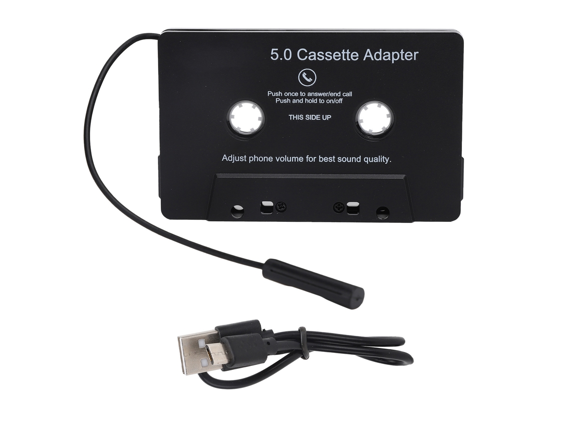 Adaptador De Fita Bluetooth 5.0 Para Carro Conversor De Áudio Mp3 Player Cassette Com Microfone E Indicação Led