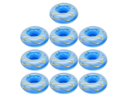 10 Portavasos Flotantes Inflables Para Piscina, Ideales Para Fiestas Y Actividades Acuáticas. Fabricados En Pvc Resistente, 21 X 21 Cm.