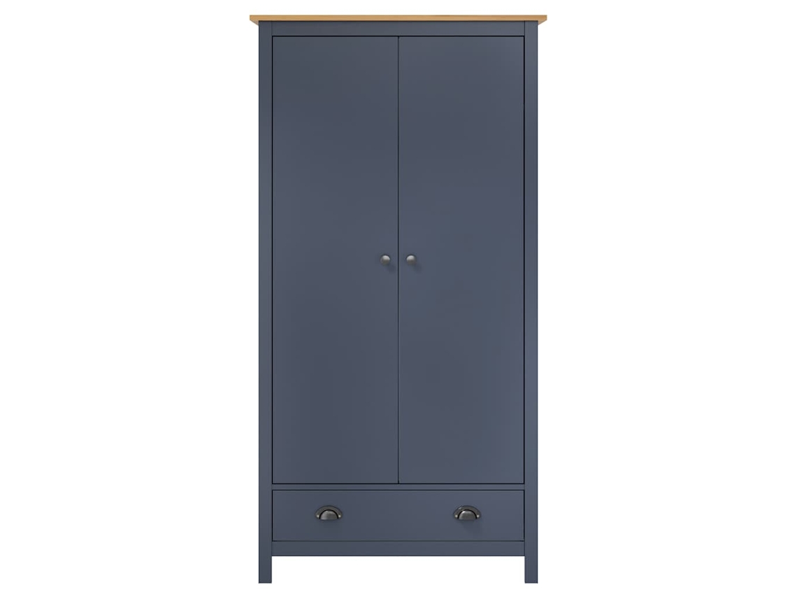 Armario Hill MAISON EXCLUSIVE de 2 puertas en pino macizo gris (89x50x170 cm)