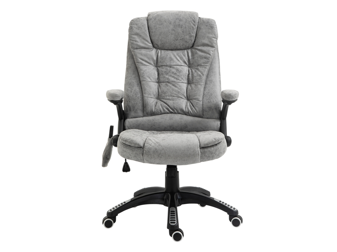 Silla De Oficina Con Función De Masaje Y Calefacción, Diseño De 6 Puntos, 68x72x120cm, Gris.