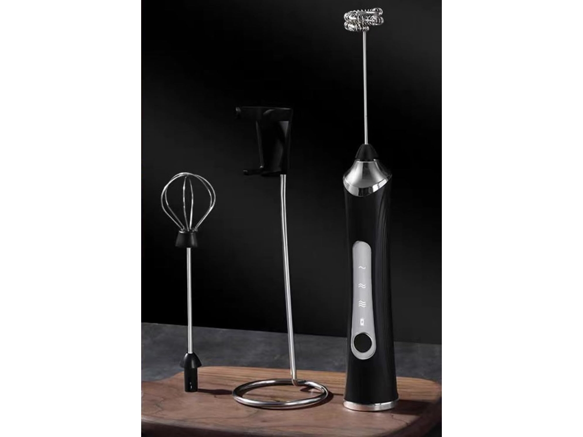 Batidora Portátil Recargable Con Espumador De Leche, Doble Función, 2 Cabezales, 3 Velocidades, Alimentación Usb, Fácil De Limpiar.