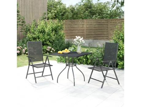 Conjunto 3 de comedor de jardín VIDAXL acero gris antracita