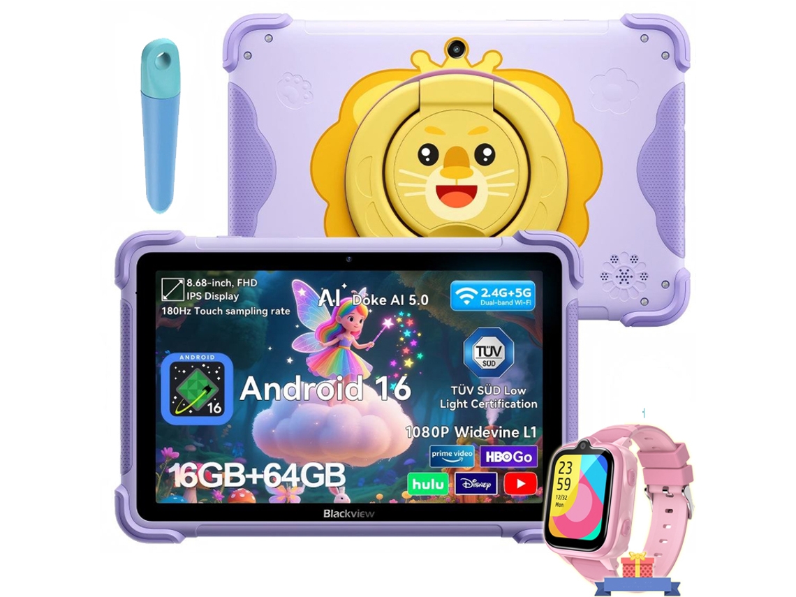 BLACKVIEW Link 1 Kids + Tablet Z10 (8,68'' 12 GB 64 GB Morado)
