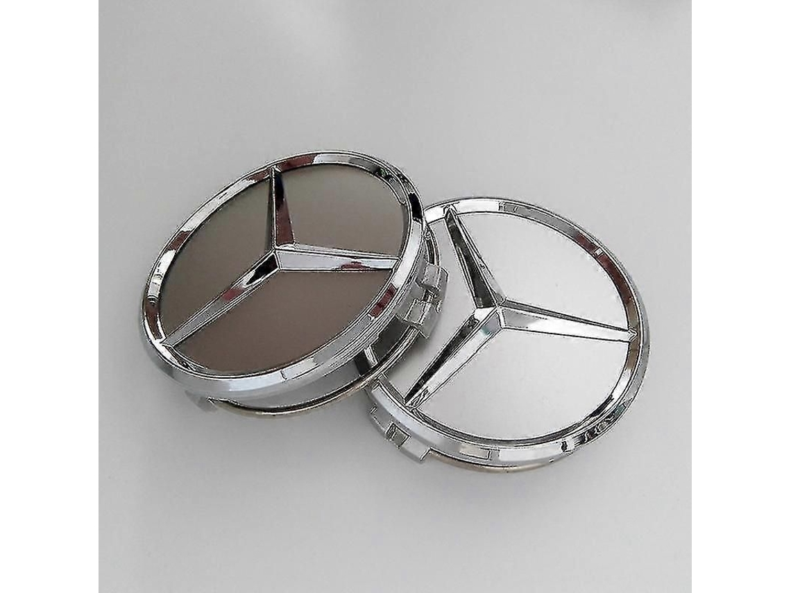 Tapas Centrales De Rueda Plateadas Mercedes Benz De 75 Mm Para Llantas Originales Abcesgv Gl Gls Sl