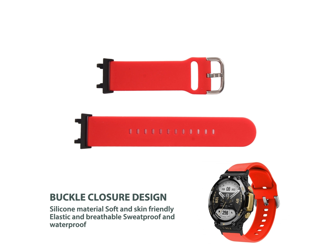 Correa ajustable de silicona para smartwatch Amazfit T Rex 2 - Roja