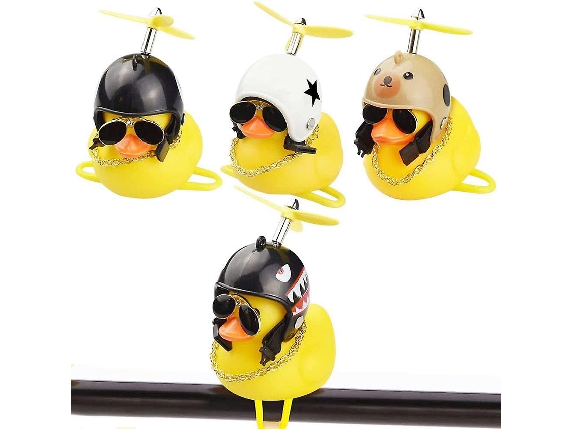 Omni-4 Campanas De Bicicleta Pato Amarillo Helado Con 4 Estilos Divertidos Para Niños Adultos Decoración Manillar Bicicleta Moto