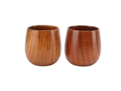 Tazas de té de madera hechas a mano, multifuncionales, seguras y ecológicas, 2 piezas