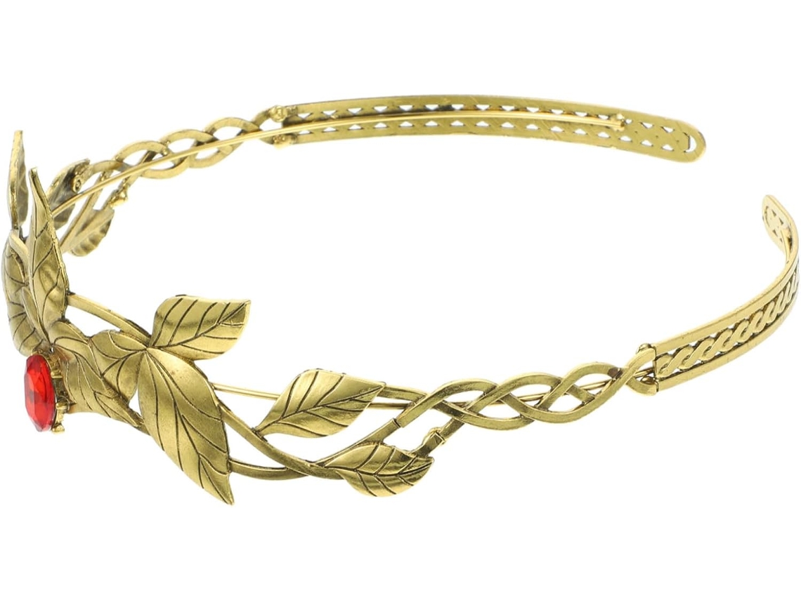 Tiara Metálica Com Folhas Em Liga De Ouro Antigo, Tamanho Único Para Mulheres, Ideal Para Fantasias De Fada.