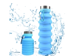 Botella de silicona plegable (sin BPA, con mosquetón)