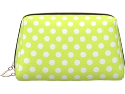 Neceser amarillo claro con estampado de lunares, de espuma para viaje, ideal para vacaciones | Sin marca
